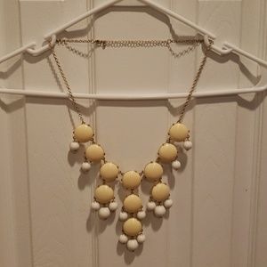 Preppy Jcrew Inspired Cream & White Chunky Bubble 2010's Statement Necklace